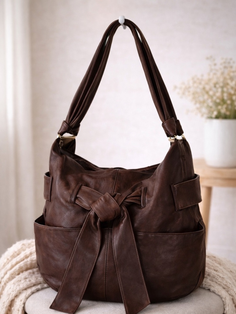 Kooba Brown Leather Hobo shoulder Bag Slouchy Boho bag